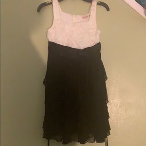 black and cream dress